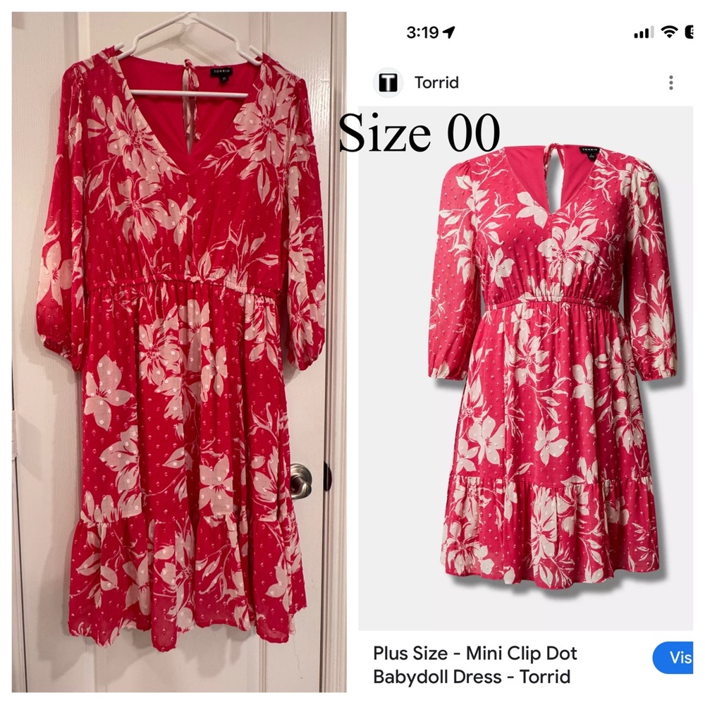 Torrid Pink Floral Babydoll Dress